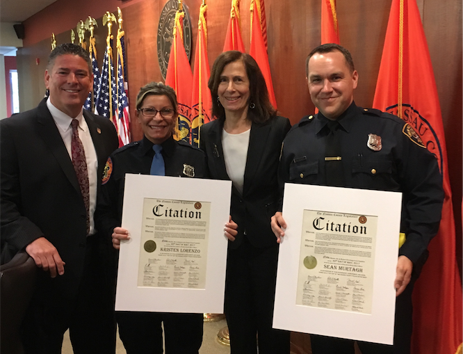Two officers honored for saving Great Neck Estates couple from fire