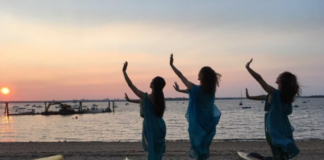 Members of Dance Visions NY, a Great Neck-based dance company, are seen here performing at Steppingstone Park and looking out towards New York City, where they will be performing in December.