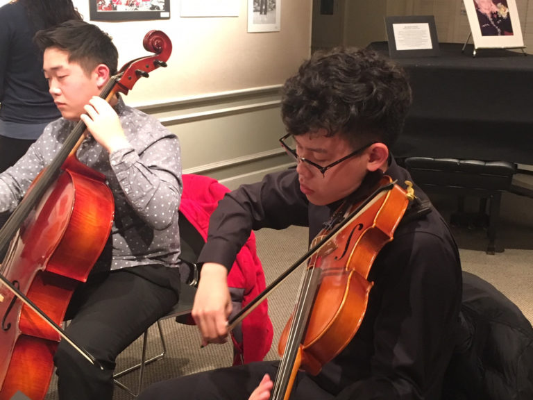 Roslyn students perform at Bryant Library reception for student show