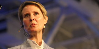 Cynthia Nixon, who is challenging Gov. Andrew Cuomo for the Democratic nomination for governor, blasted a mailer that sought to link her with anti-Semitism. (Photo by Rebecca Klar)