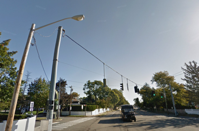 Several old bulbs along Hillside Avenue have been replaced with LED lights. (Photo from Google Maps)