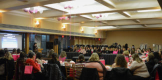 More than 100 women went to Temple Beth-El to attend an event about breast cancer hosted by Hadassah on Wednesday night. (Photo by Janelle Clausen)