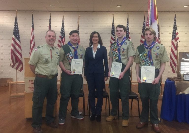 Troop 201 Eagle Scouts honored by Birnbaum