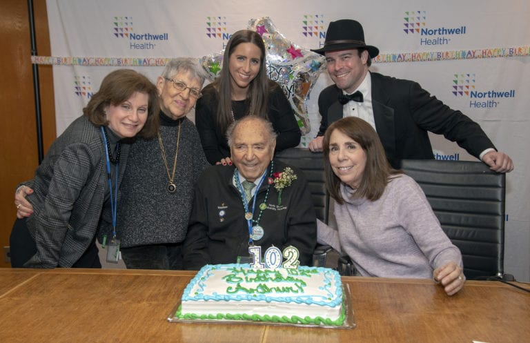 North Shore University Hospital celebrates volunteer Arthur Seidman’s 102nd birthday