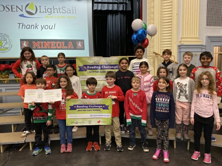 Mineola schools students named winners of Rosen-Lightsail’s Back to School Reading Challenge