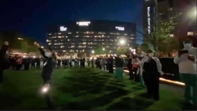LIJ holds vigil to honor hospital workers, mourn COVID patients who lost their lives