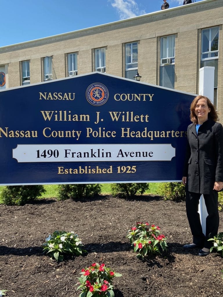 Legislator Ellen W. Birnbaum, County Executive Laura Curran  and Nassau County Police Department celebrate renaming of headquarters in Honor of Trailblazing Former Commissioner William J. Willett