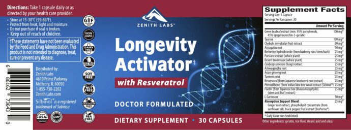 longevity Activator Full Ingredients List