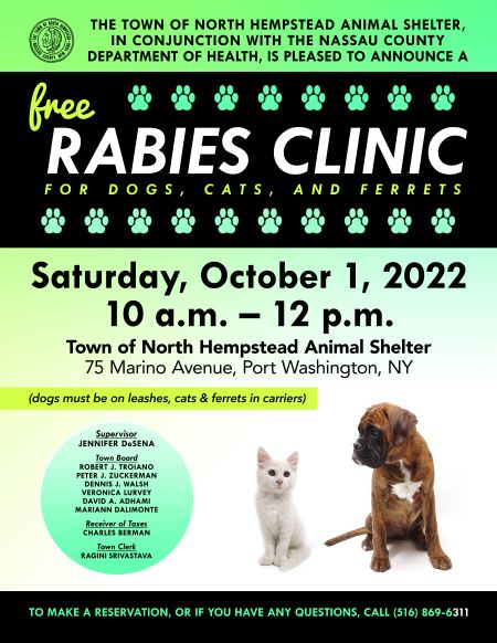 Town of North Hempstead announces free rabies clinic