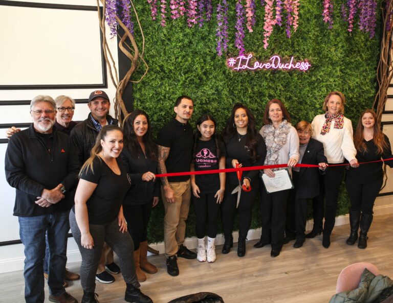 Ribbon cutting ceremony for Duchess Cookies