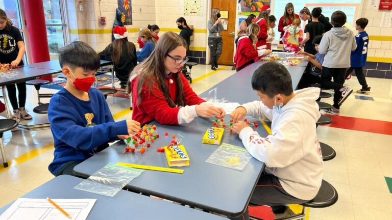 East Hills Elementary School Hosts Gumdrop Bridge Stem Challenge