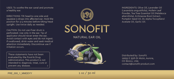 SonoFit Ingredients List