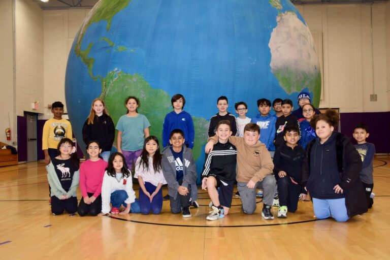 John Lewis Childs School fourth graders explore earth balloon