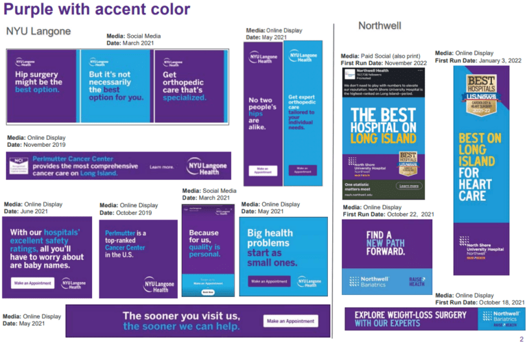 Northwell files motion to dismiss Langone complaint on copying color scheme in ads, marketing campaigns