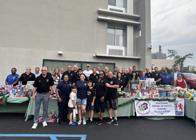 Nassau County Police hold ‘Christmas In July’ at Ronald McDonald House in New Hyde Park