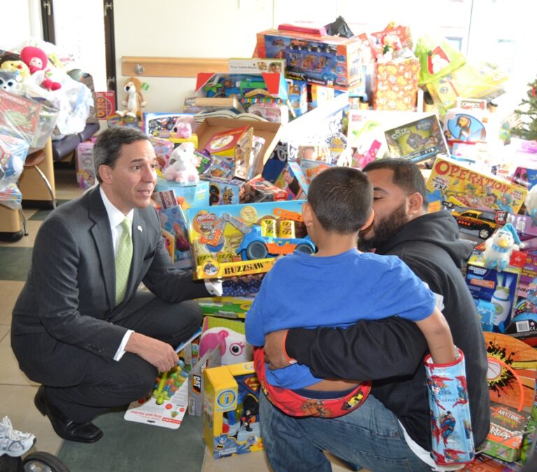 State Sen. Jack M. Martins holiday toy drive at the Great Neck Library