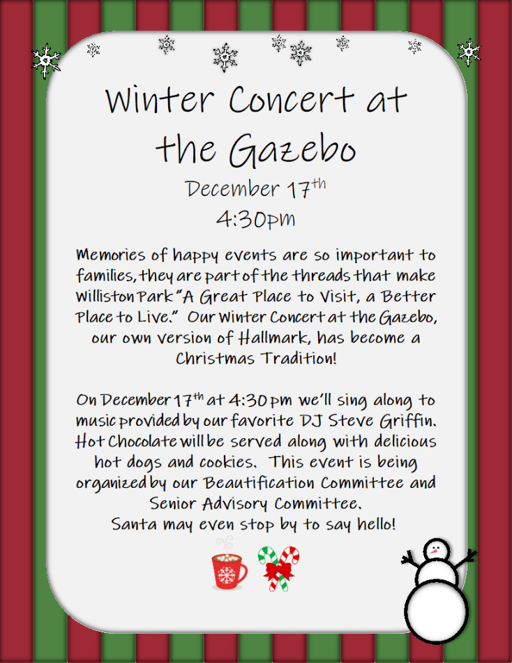Williston Park Winter Concert at the Gazebo