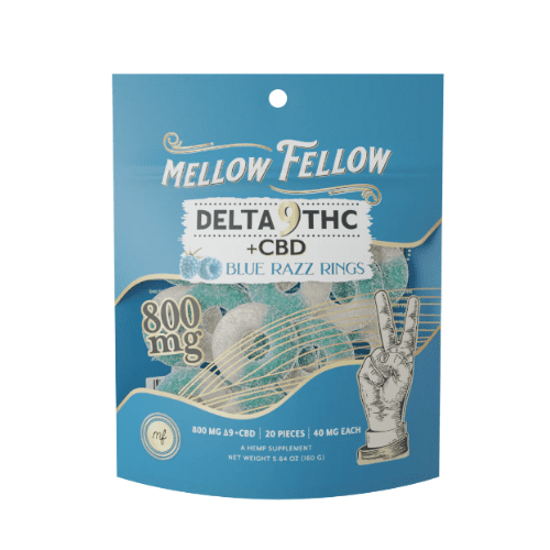 Mellow Fellow Delta 9 Blue Razz Gummies 