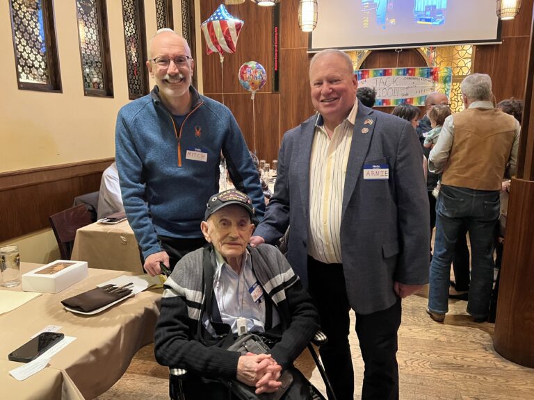Legislator Arnold W. Drucker celebrates milestone birthday of Woodbury Centenarian and WW II Veteran Jack Hayne
