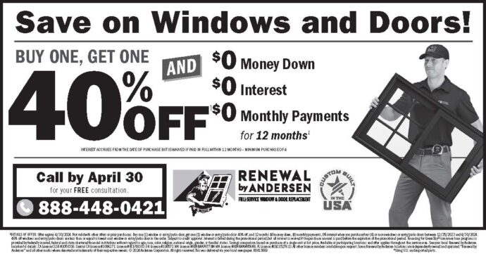 BUY ONE, GET ONE 40% OFF Renewal by Anderson
